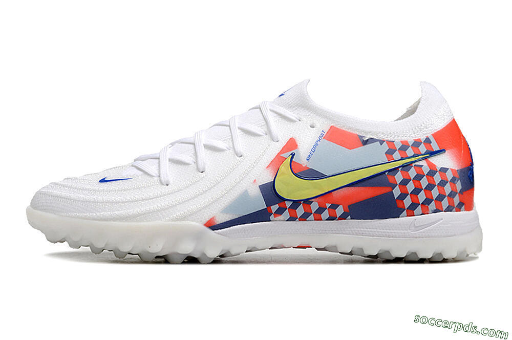Nike Phantom Luna Elite NU TF Low-Tops Football Shoes - White/Red/Yellow/Blue 2