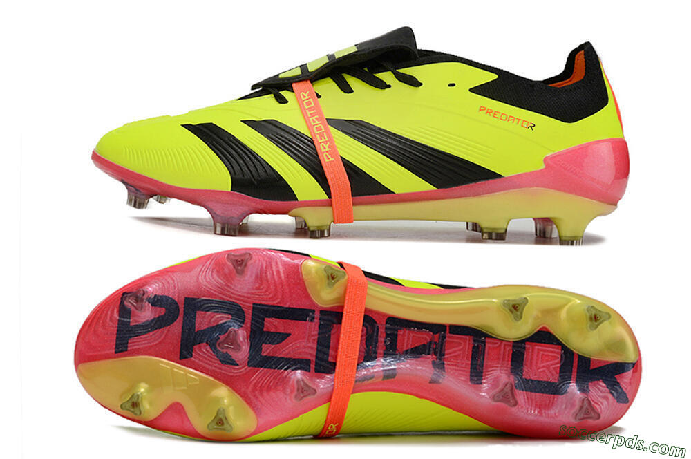 Adidas Predator Elite Foldover Tongue FG Low-Tops Football Boots - Yellow/Black/Pink 0