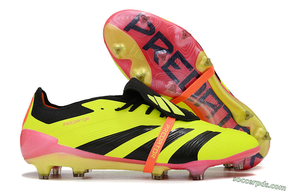 Adidas Predator Elite Foldover Tongue FG Low-Tops Football Boots - Yellow/Black/Pink 1