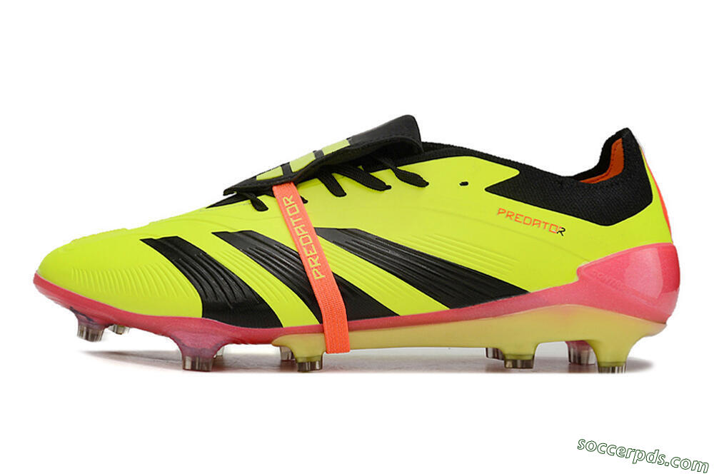 Adidas Predator Elite Foldover Tongue FG Low-Tops Football Boots - Yellow/Black/Pink 2