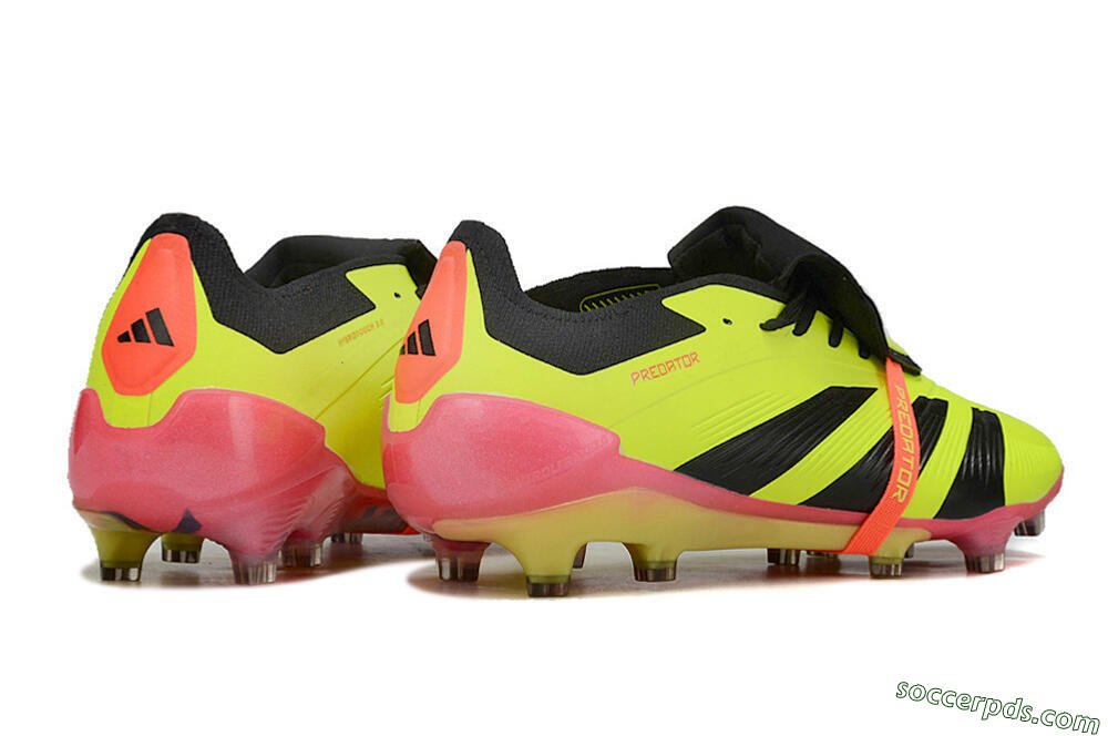 Adidas Predator Elite Foldover Tongue FG Low-Tops Football Boots - Yellow/Black/Pink 6