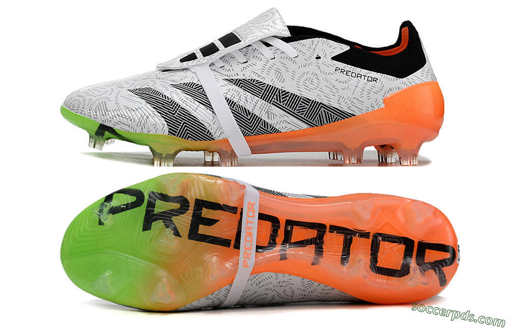 Adidas Predator Elite Foldover Tongue FG Low-Tops Football Boots - White/Black/Orange 0