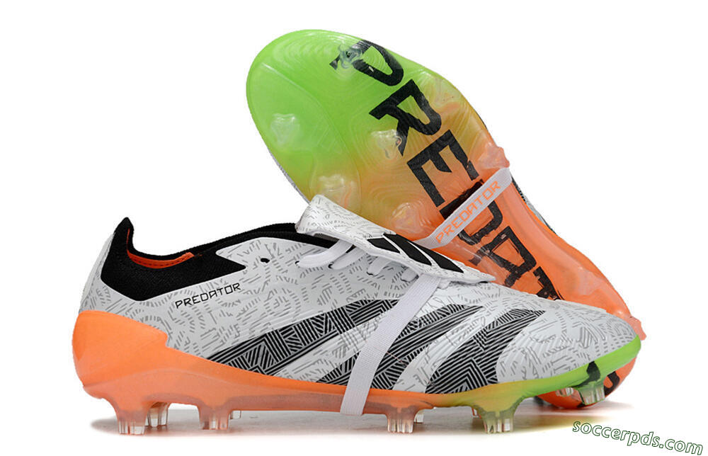 Adidas Predator Elite Foldover Tongue FG Low-Tops Football Boots - White/Black/Orange 1