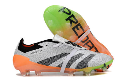 Adidas Predator Elite Foldover Tongue FG Low-Tops Football Boots - White/Black/Orange