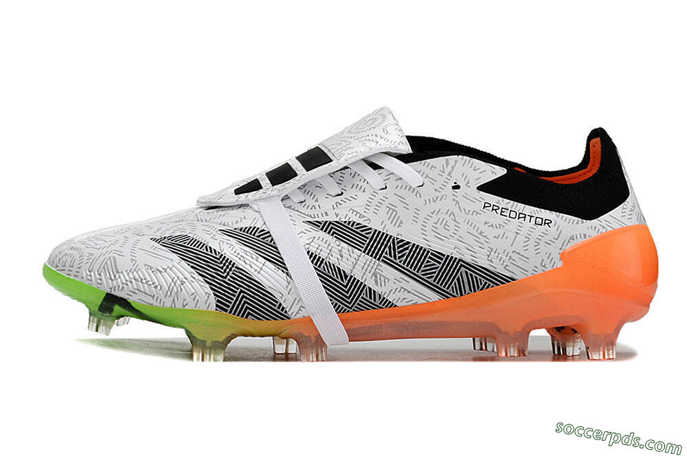 Adidas Predator Elite Foldover Tongue FG Low-Tops Football Boots - White/Black/Orange 2
