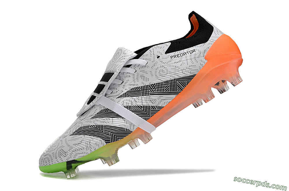Adidas Predator Elite Foldover Tongue FG Low-Tops Football Boots - White/Black/Orange 5
