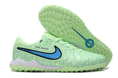 Nike Tiempo Legend 10 Pro TF Low-Tops Football Shoes - Green/Blue/White