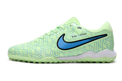 Nike Tiempo Legend 10 Pro TF Low-Tops Football Shoes - Green/Blue/White
