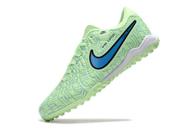 Nike Tiempo Legend 10 Pro TF Low-Tops Football Shoes - Green/Blue/White