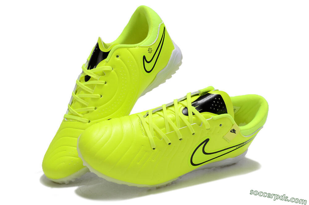 Nike Tiempo Legend 10 Pro TF Low-Tops Football Shoes - Yellow/Black/White 3
