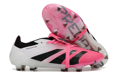 Adidas Predator Elite Foldover Tongue FG Low-Tops Football Boots - Pink/Black/White