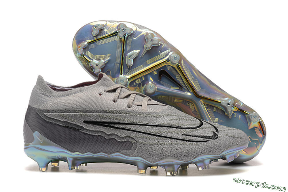 Nike Phantom GX Elite FG Low-Tops Football Boots - Grey/Black/Gold 1
