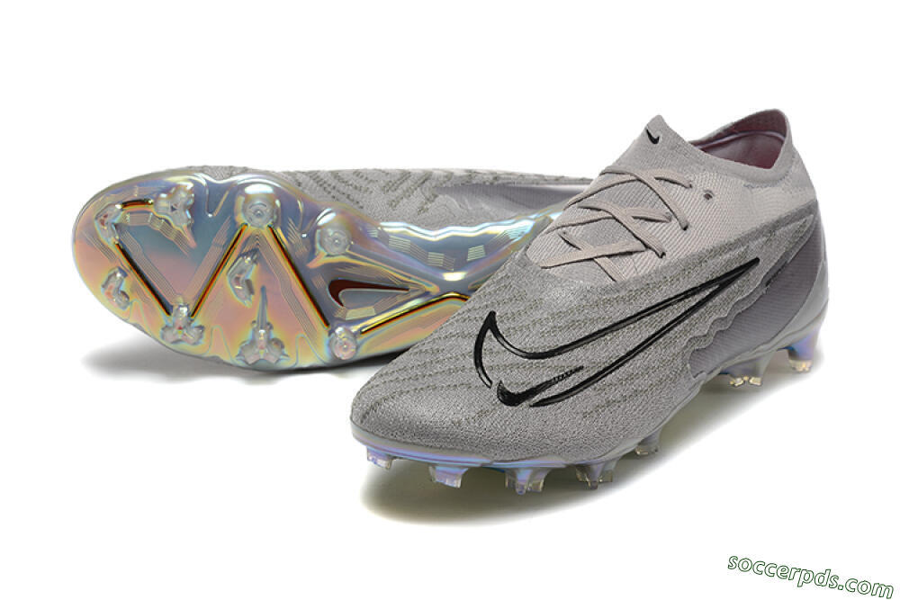 Nike Phantom GX Elite FG Low-Tops Football Boots - Grey/Black/Gold 3