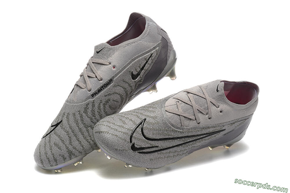 Nike Phantom GX Elite FG Low-Tops Football Boots - Grey/Black/Gold 6