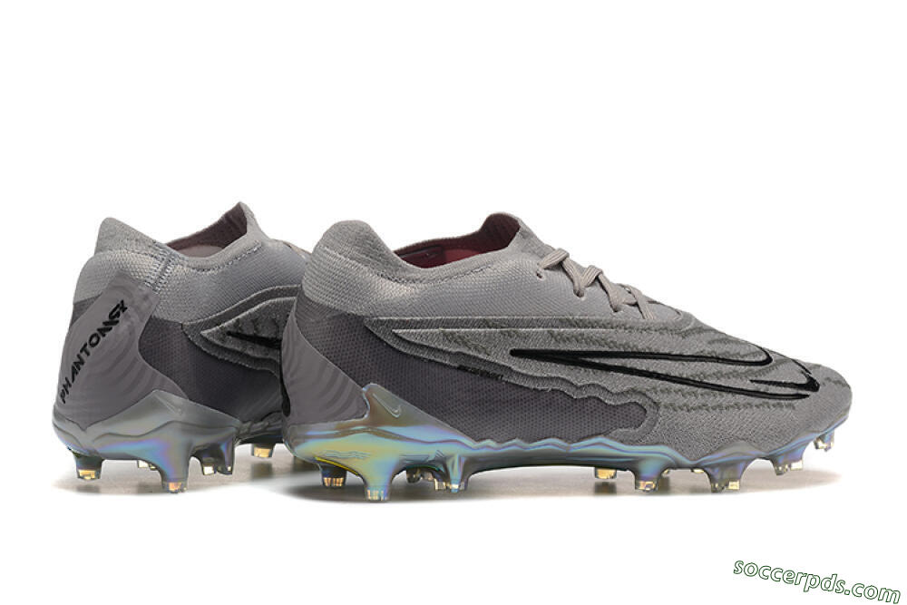 Nike Phantom GX Elite FG Low-Tops Football Boots - Grey/Black/Gold 9