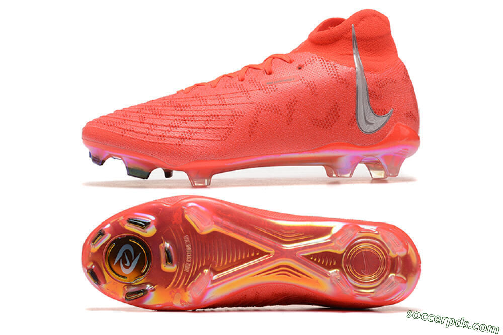 Nike Phantom Luna Elite UN FG High-Tops Football Boots - Red/Silver/Gold 0