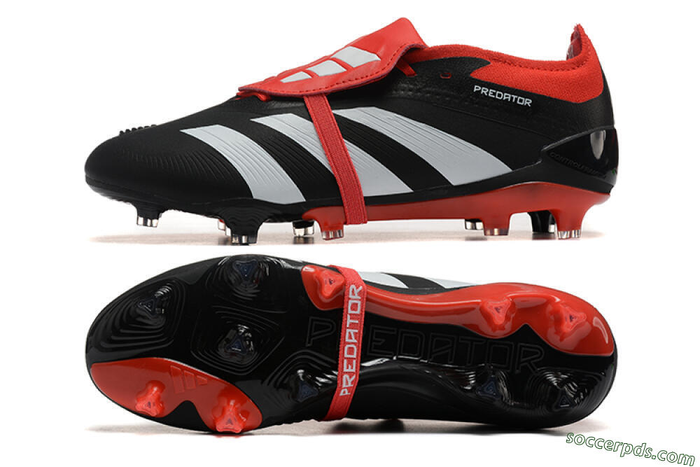 Adidas Predator Elite Foldover Tongue FG Low-Tops Football Boots - Black/White/Red 0