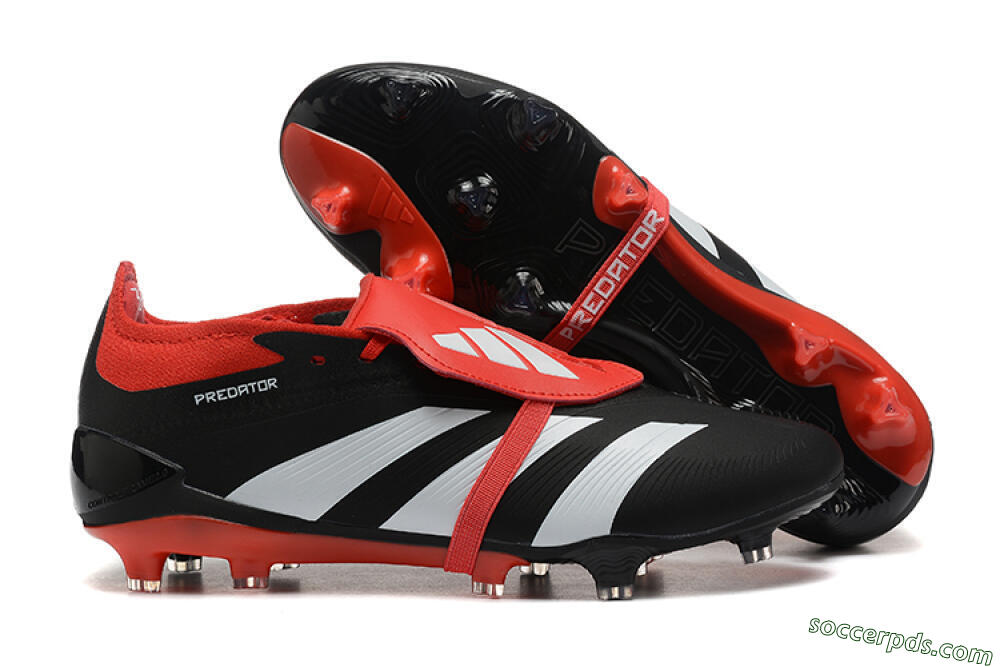 Adidas Predator Elite Foldover Tongue FG Low-Tops Football Boots - Black/White/Red 1