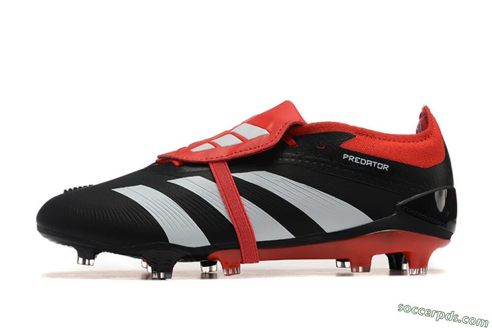 Adidas Predator Elite Foldover Tongue FG Low-Tops Football Boots - Black/White/Red 2