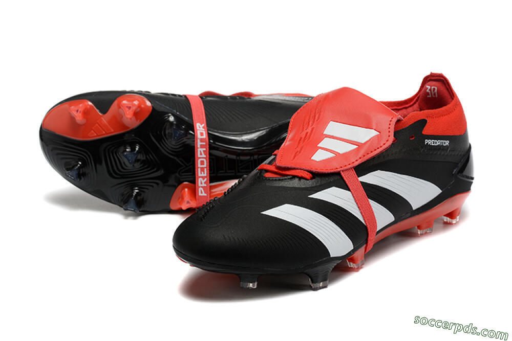 Adidas Predator Elite Foldover Tongue FG Low-Tops Football Boots - Black/White/Red 3