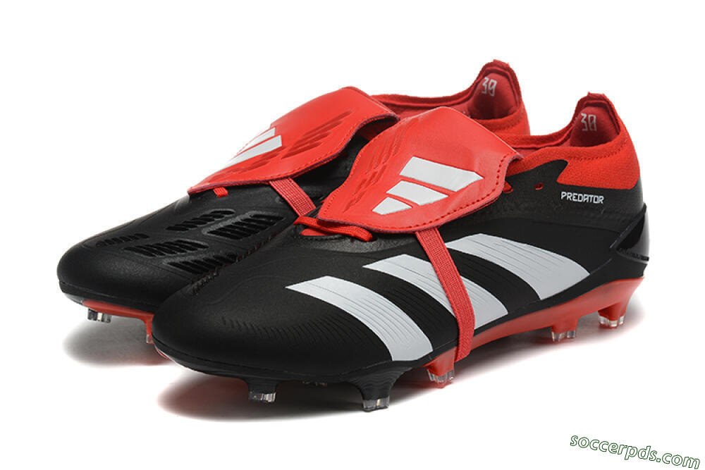 Adidas Predator Elite Foldover Tongue FG Low-Tops Football Boots - Black/White/Red 5