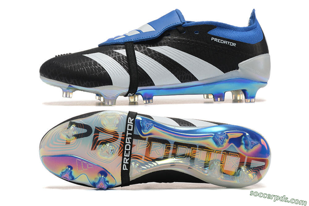 Adidas Predator Elite Foldover Tongue FG Low-Tops Football Boots - Black/White/Blue 0