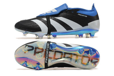 Adidas Predator Elite Foldover Tongue FG Low-Tops Football Boots - Black/White/Blue