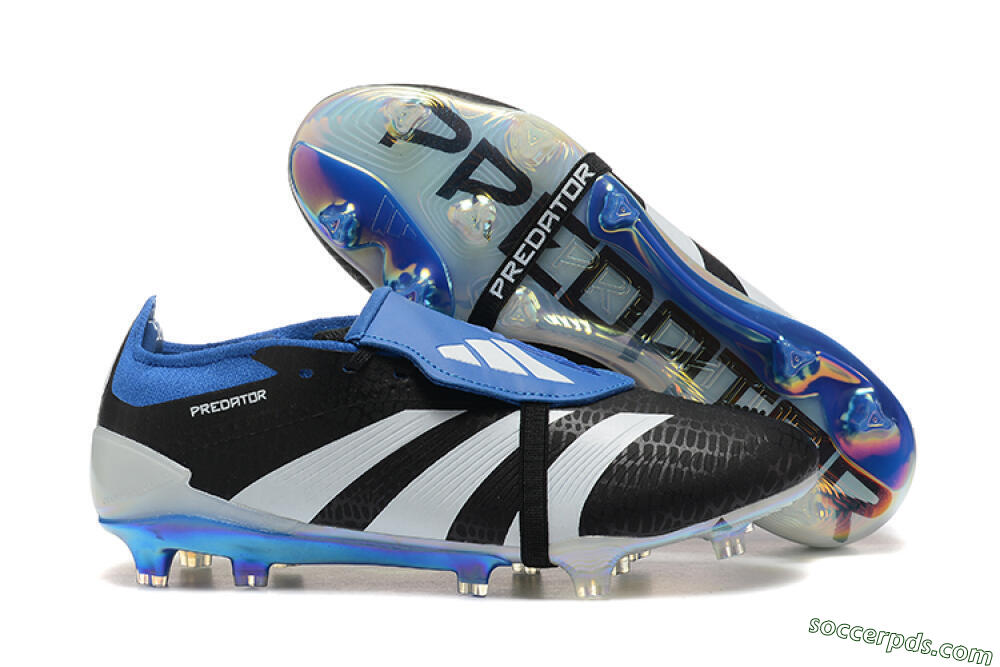 Adidas Predator Elite Foldover Tongue FG Low-Tops Football Boots - Black/White/Blue 1