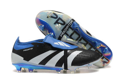 Adidas Predator Elite Foldover Tongue FG Low-Tops Football Boots - Black/White/Blue