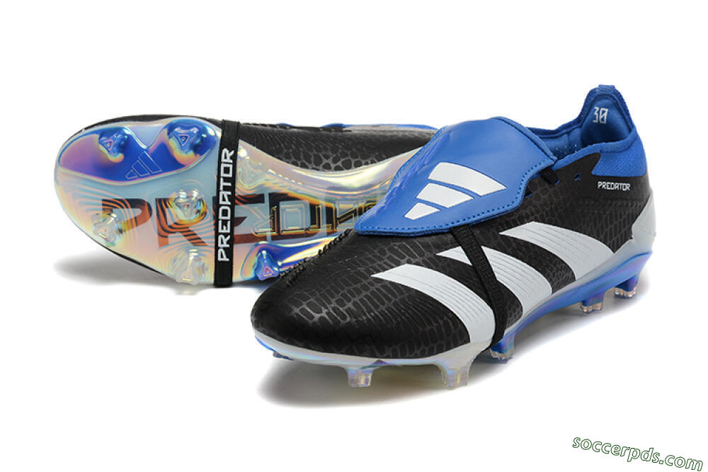 Adidas Predator Elite Foldover Tongue FG Low-Tops Football Boots - Black/White/Blue 3