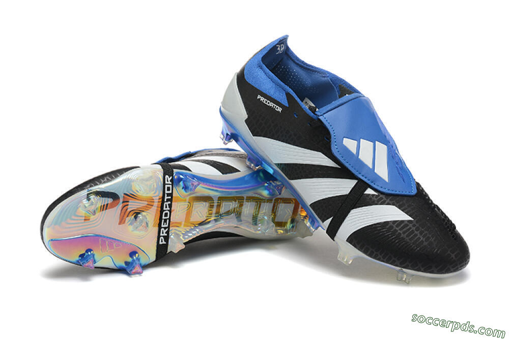 Adidas Predator Elite Foldover Tongue FG Low-Tops Football Boots - Black/White/Blue 4