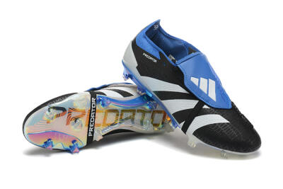 Adidas Predator Elite Foldover Tongue FG Low-Tops Football Boots - Black/White/Blue