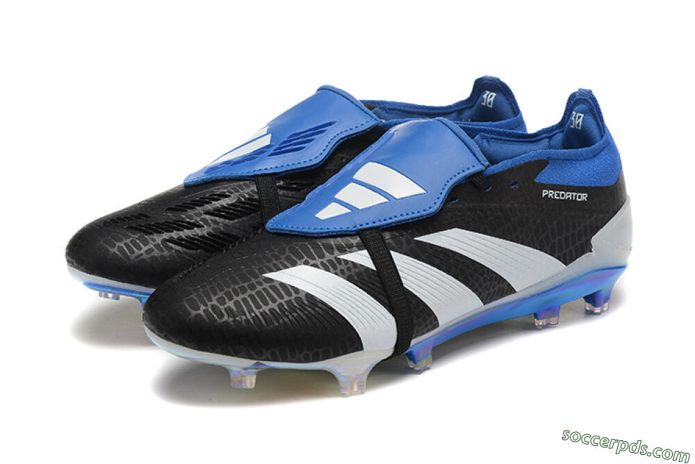 Adidas Predator Elite Foldover Tongue FG Low-Tops Football Boots - Black/White/Blue 5