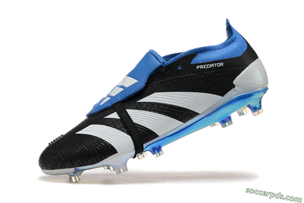 Adidas Predator Elite Foldover Tongue FG Low-Tops Football Boots - Black/White/Blue 8
