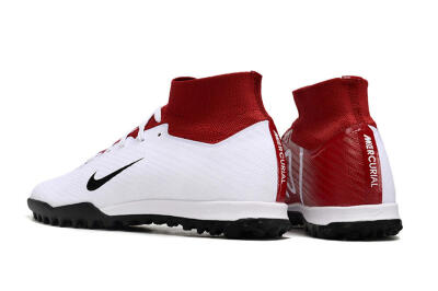 Nike Air Zoom Mercurial Superfly 9 Elite TF High-Tops Football Shoes - White/Black/Red