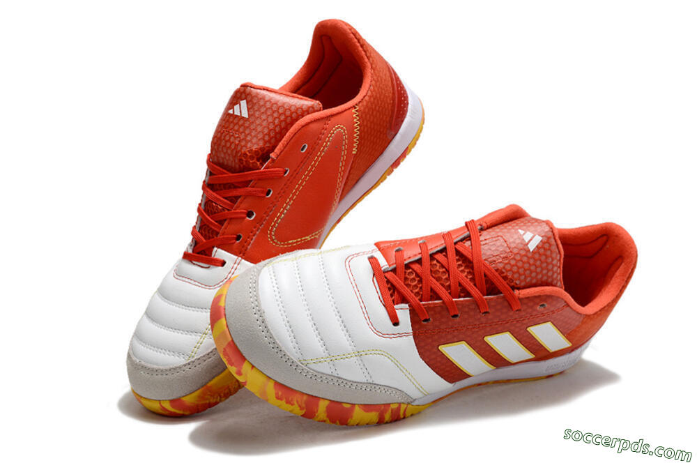 Adidas Top Sala IC Low-Tops Football Shoes - White/Red/Yellow 3