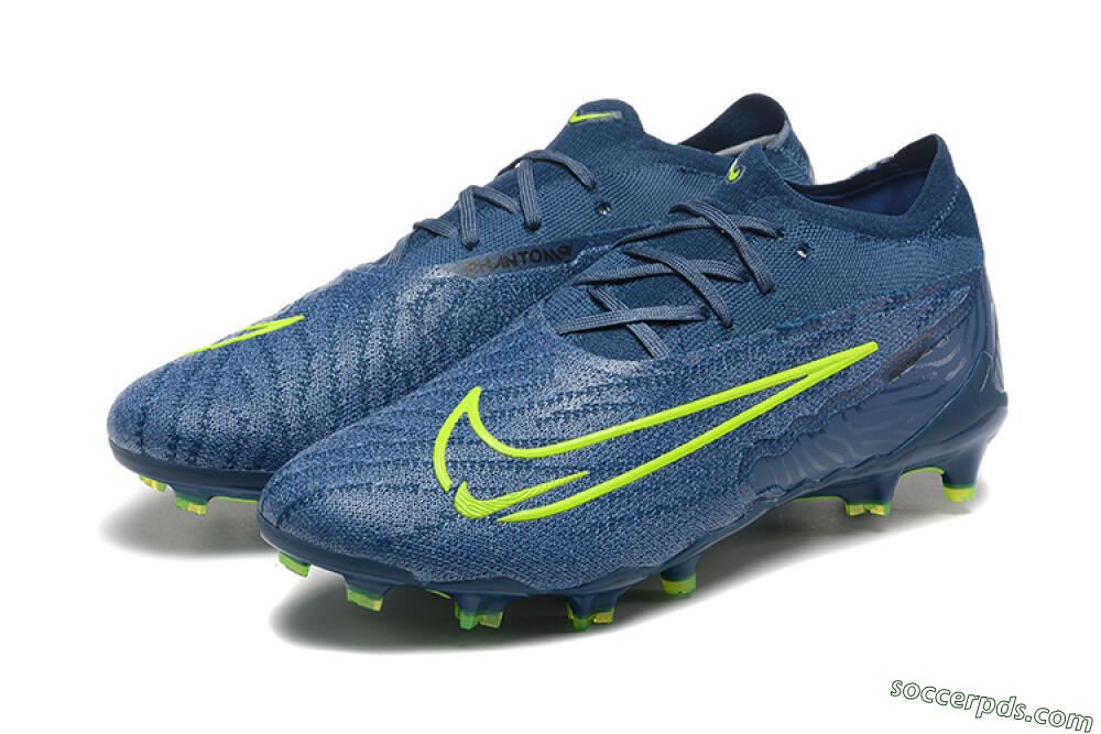 Nike Phantom GX Elite FG Low-Tops Football Boots - Blue/Yellow 5
