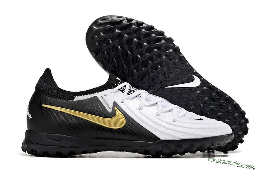 Nike Phantom Luna Elite TF Low-Tops Football Shoes - White/Black/Gold 1