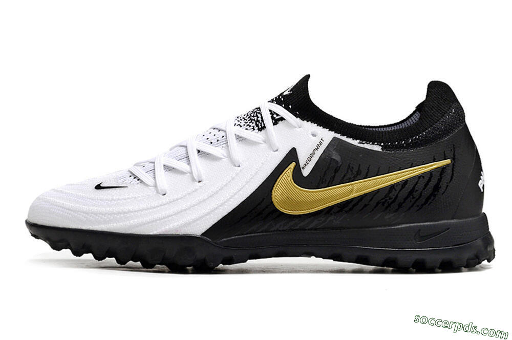 Nike Phantom Luna Elite TF Low-Tops Football Shoes - White/Black/Gold 2