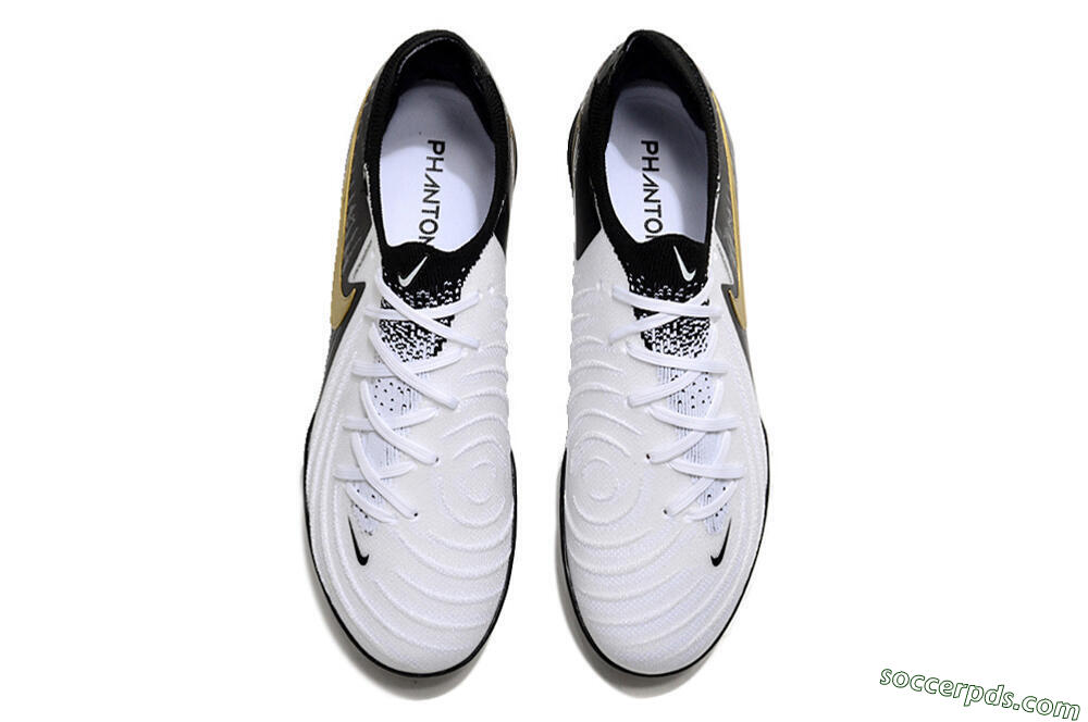 Nike Phantom Luna Elite TF Low-Tops Football Shoes - White/Black/Gold 4
