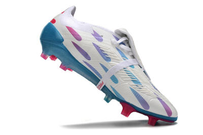 Adidas Predator Elite Foldover Tongue FG Low-Tops Football Boots - White/Blue/Pink