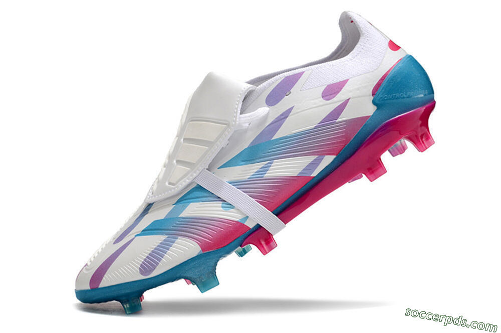 Adidas Predator Elite Foldover Tongue FG Low-Tops Football Boots - White/Blue/Pink 5