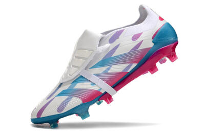 Adidas Predator Elite Foldover Tongue FG Low-Tops Football Boots - White/Blue/Pink