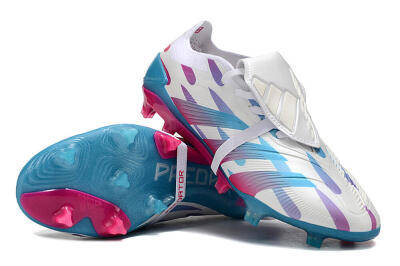 Adidas Predator Elite Foldover Tongue FG Low-Tops Football Boots - White/Blue/Pink