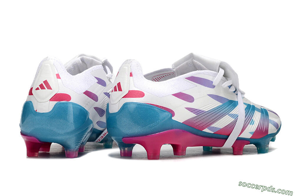 Adidas Predator Elite Foldover Tongue FG Low-Tops Football Boots - White/Blue/Pink 6
