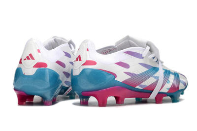 Adidas Predator Elite Foldover Tongue FG Low-Tops Football Boots - White/Blue/Pink