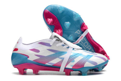 Adidas Predator Elite Foldover Tongue FG Low-Tops Football Boots - White/Blue/Pink