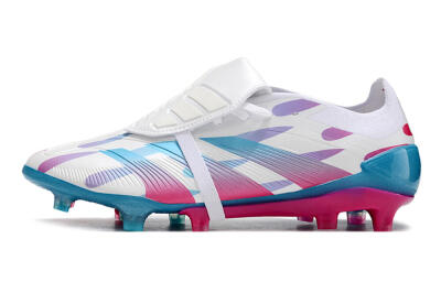 Adidas Predator Elite Foldover Tongue FG Low-Tops Football Boots - White/Blue/Pink