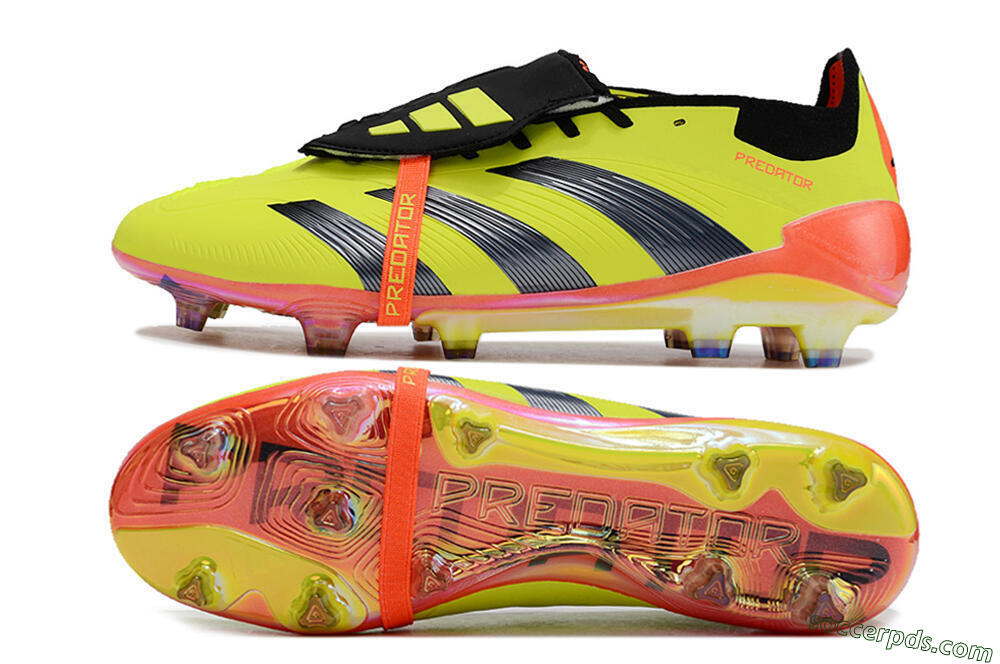 Adidas Predator Elite Foldover Tongue FG Low-Tops Football Boots - Yellow/Black/Red 0