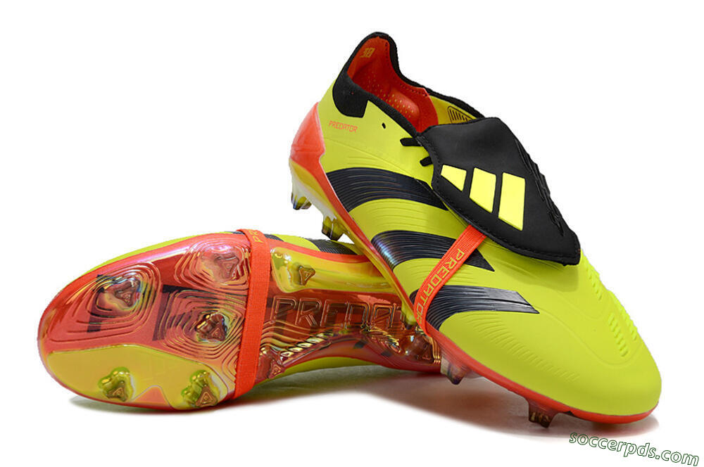 Adidas Predator Elite Foldover Tongue FG Low-Tops Football Boots - Yellow/Black/Red 3